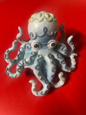 Sparkling Light Blue Octopus Figurine